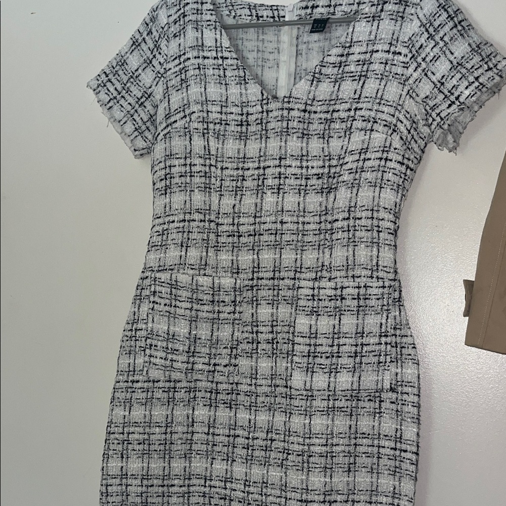 Black and White Checkered Mini Dress